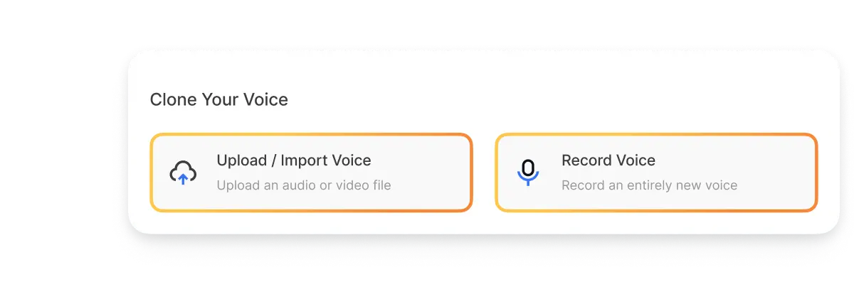 AI voice cloning process - Upload or record your voice to create a natural, lifelike AI-generated voice with Visla.